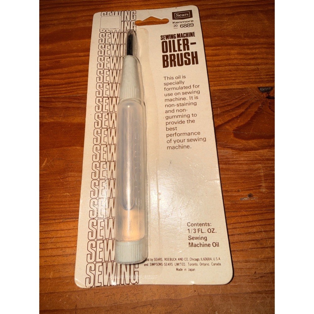 Sears Kenmore 20-6889 Sewing Machine Oiler Brush 1.3 oz Oil Original Package